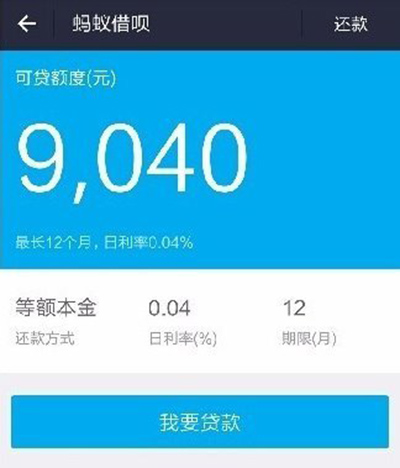 支付宝蚂蚁借呗