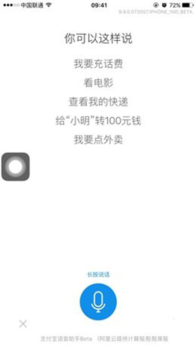 支付宝9.9语音识别