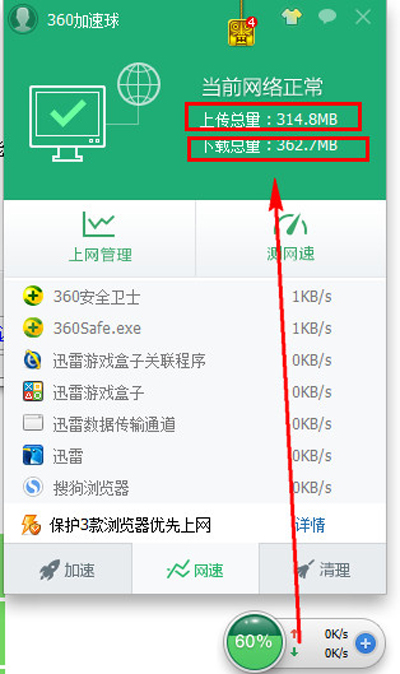 360安全卫士流量监控