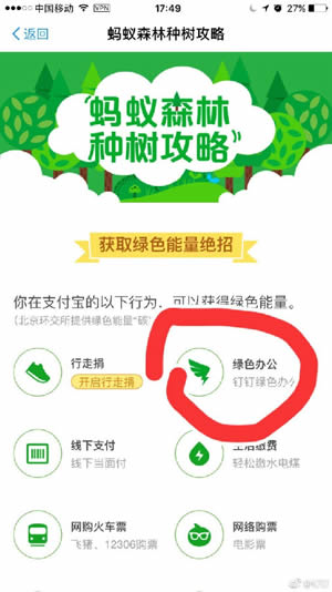 蚂蚁森林钉钉