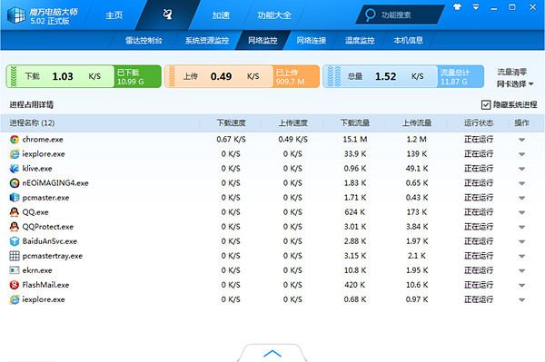 结束占用网络资源较多的应用