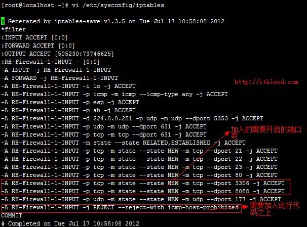 linux开启某端口号访问